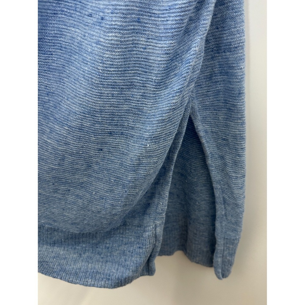 Eileen Fisher 100% Linen Open Knit Semi Sheer Longline Tunic Top Split Hem M - Picture 10 of 15